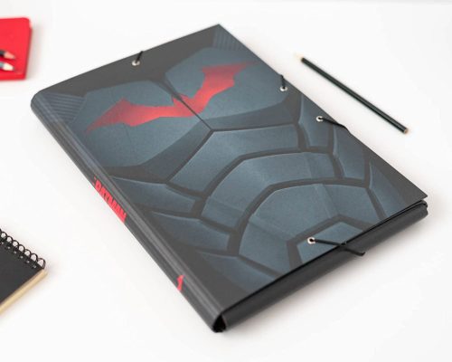 Zakladač na zošity Batman brnenie A4 s gumičkou