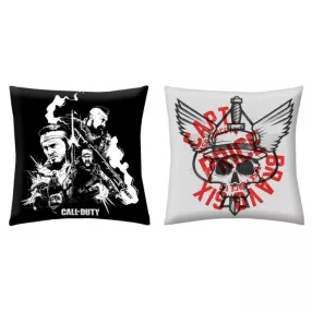 Call of Duty čierno-biely dekoračný vankúš