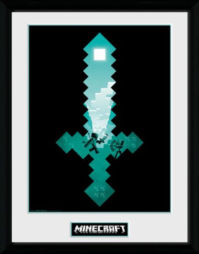 Zarámovaný plagát Minecraft - Diamantový meč