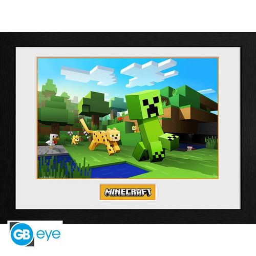 Zarámovaný plagát Minecraft - Ocelot Chase