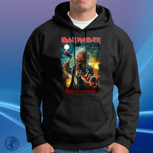 Iron Maiden - Run For Your Lives, unisex mikina s kapucňou