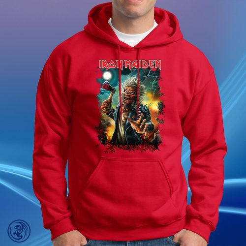Iron Maiden - Run For Your Lives, unisex mikina s kapucňou