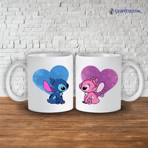 Hrnček Stitch a Angel párový hrnček (2ks)