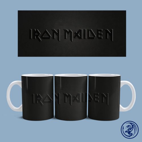 Hrnček Iron Maiden Black logo (Biely)