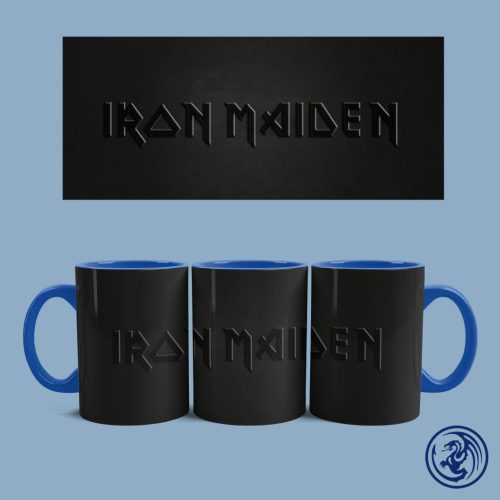Hrnček Iron Maiden Black logo (Modrý)