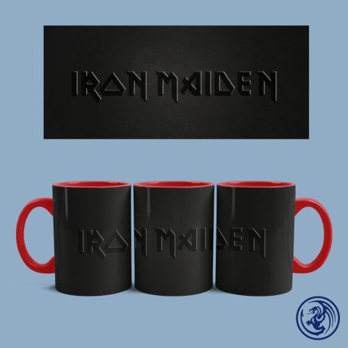 Hrnček Iron Maiden Black logo (Červený)