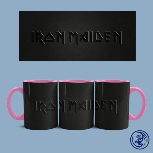 Hrnček Iron Maiden Black logo (Ružový)
