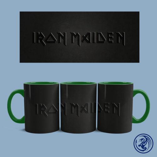 Hrnček Iron Maiden Black logo (Zelený)