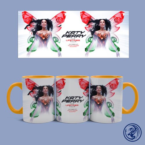 Hrnček Katy Perry - The Lifetimes Tour 2025 – Budapešť (Oranžový)