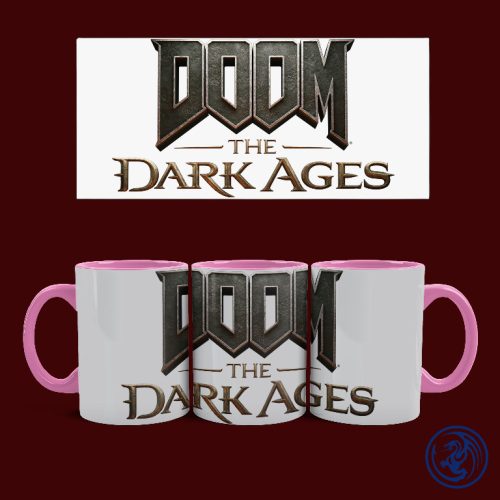 Hrnček Doom - The Dark Ages logo (Ružový)