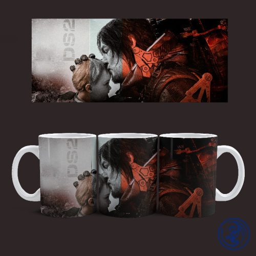 Hrnček Death Stranding - Sam a BB (Biely)
