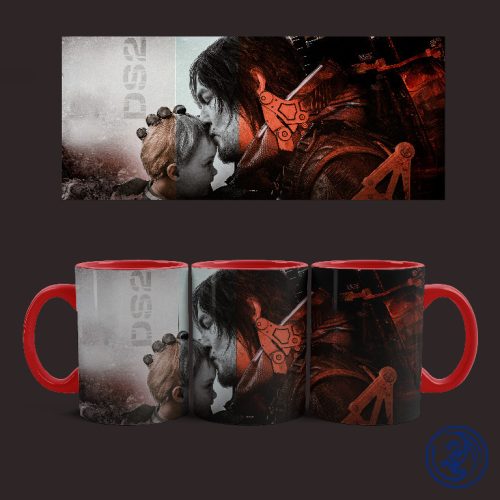 Hrnček Death Stranding - Sam a BB (Červený)