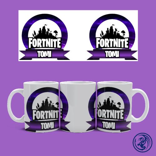 Hrnček Fortnite logo (Biely)