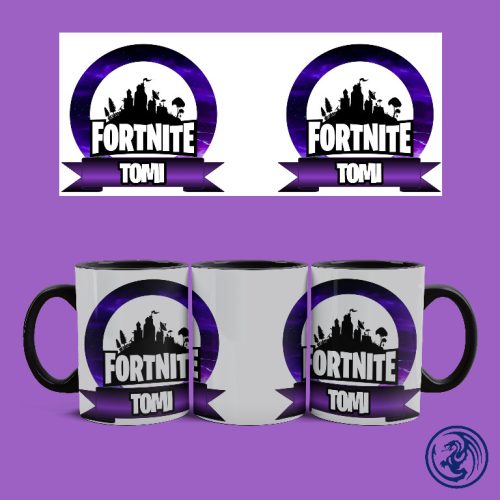 Hrnček Fortnite logo (Čierny)