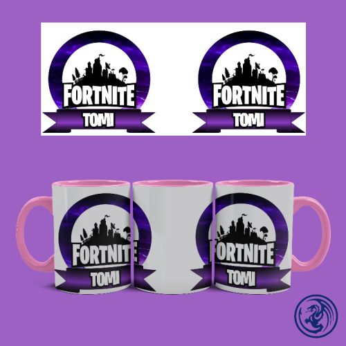 Hrnček Fortnite logo (Ružový)