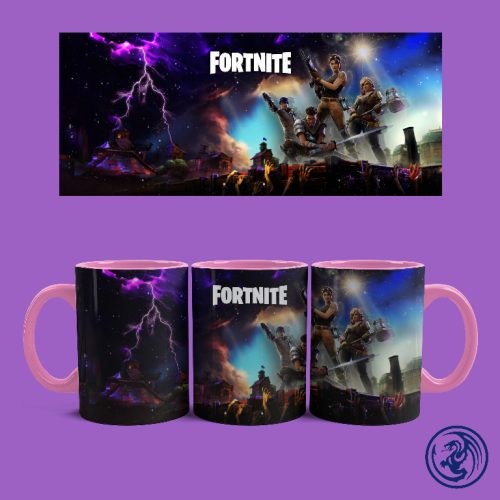 Hrnček Fortnite postavy (Ružový)