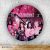 BlackPink okrúhle sklenené nástenné hodiny