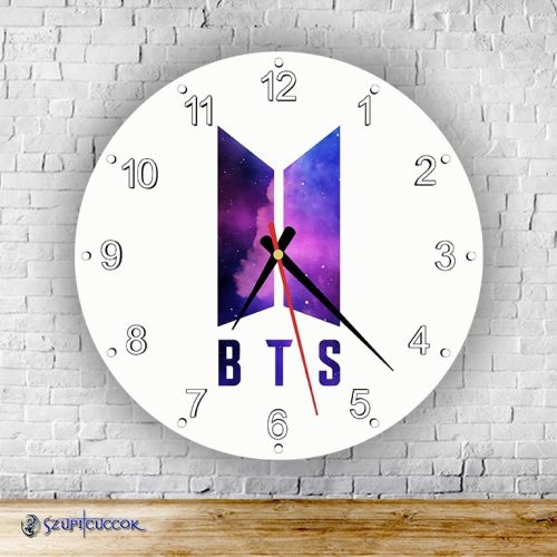 BTS Galaxy okrúhle sklenené nástenné hodiny