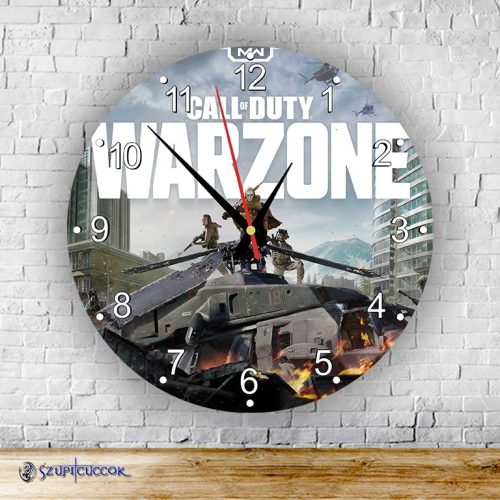 Call of Duty - Warzone okrúhle sklenené nástenné hodiny
