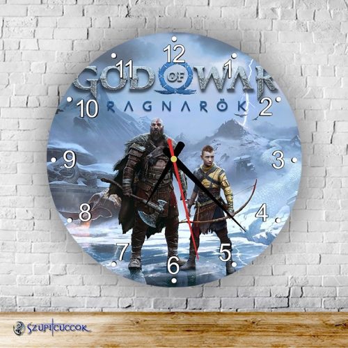 God Of War - Kratos a Atreus okrúhle sklenené nástenné hodiny