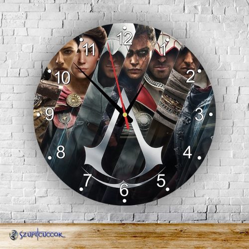 Assassin's Creed okrúhle sklenené nástenné hodiny