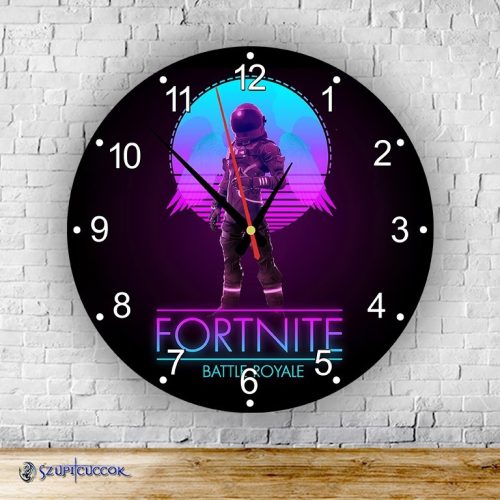 Fortnite - Battle Royale okrúhle sklenené nástenné hodiny