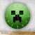 Minecraft - Creeper okrúhle sklenené nástenné hodiny