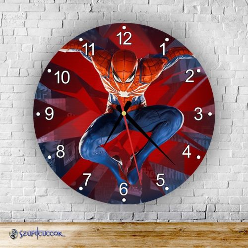 Spider-Man okrúhle sklenené nástenné hodiny