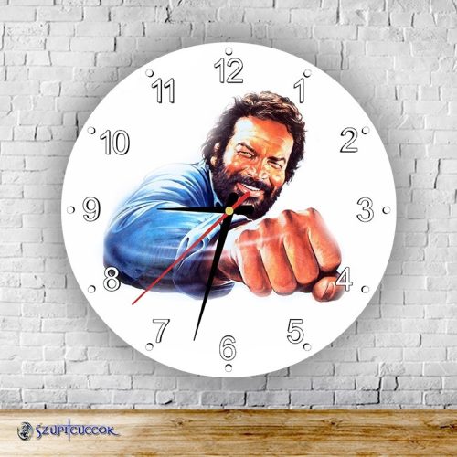 Bud Spencer - Facka okrúhle sklenené nástenné hodiny