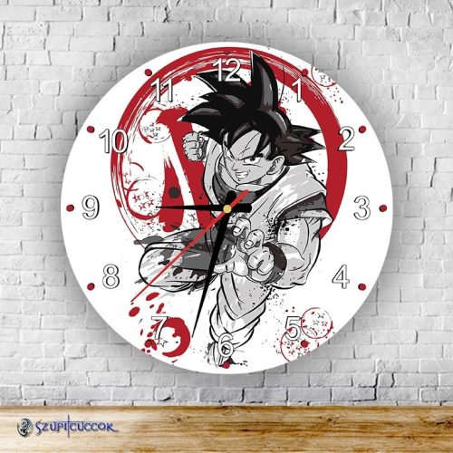 Dragon Ball - Goku okrúhle sklenené nástenné hodiny