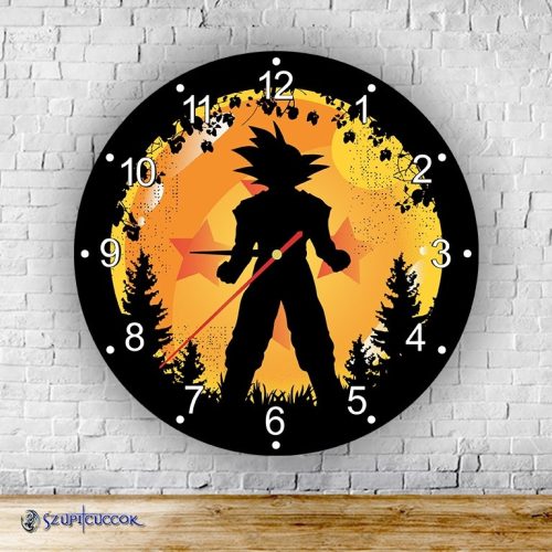 Dragon Ball - Son Goku okrúhle sklenené nástenné hodiny