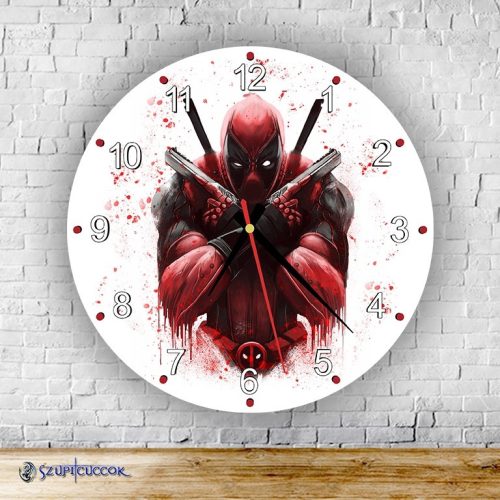 Deadpool okrúhle sklenené nástenné hodiny