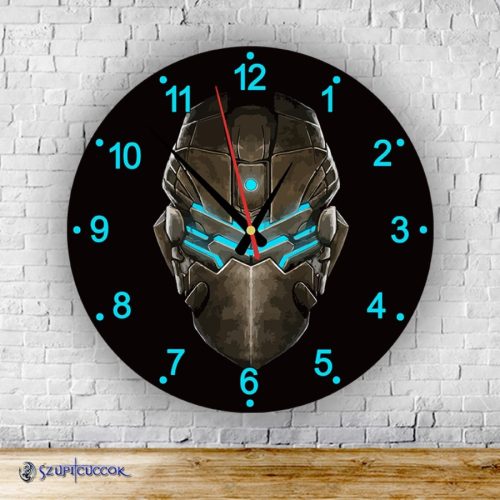 Dead Space Head okrúhle sklenené nástenné hodiny