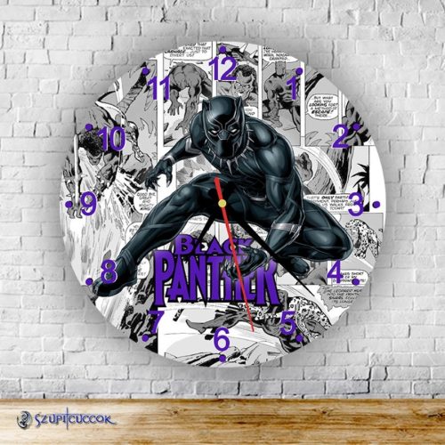 Black Panther news okrúhle sklenené nástenné hodiny