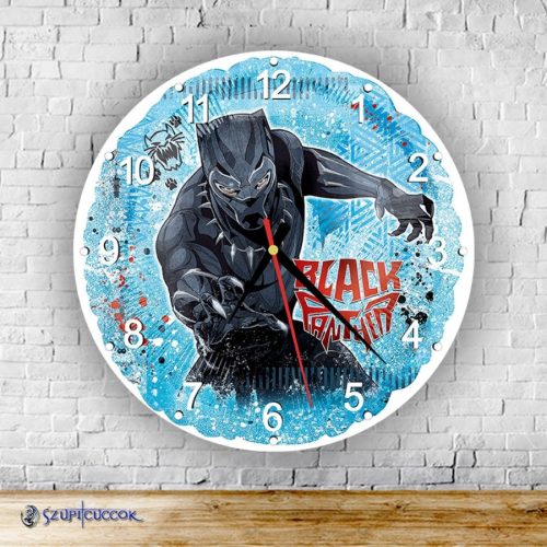 Black Panther balón okrúhle sklenené nástenné hodiny