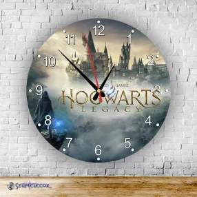 Hogwarts Legacy okrúhle sklenené nástenné hodiny