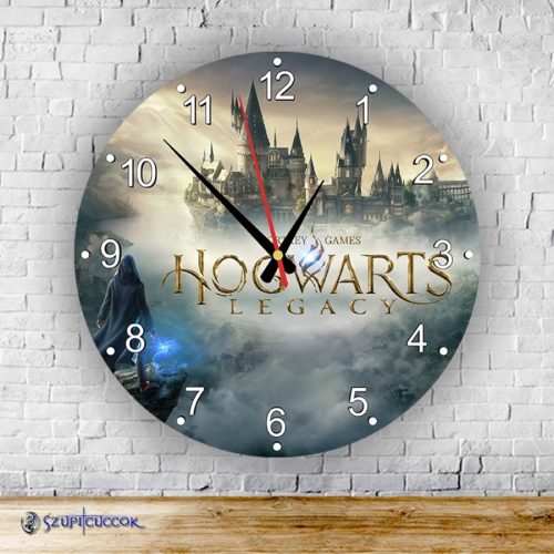 Hogwarts Legacy okrúhle sklenené nástenné hodiny