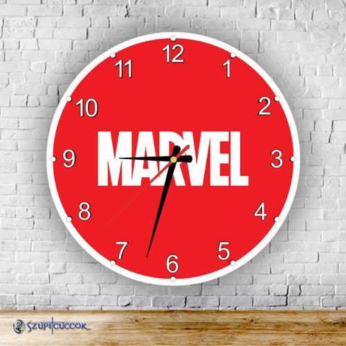 Marvel logo okrúhle sklenené nástenné hodiny