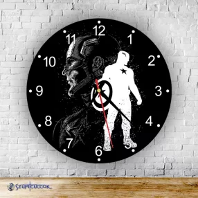 Captain America okrúhle sklenené nástenné hodiny