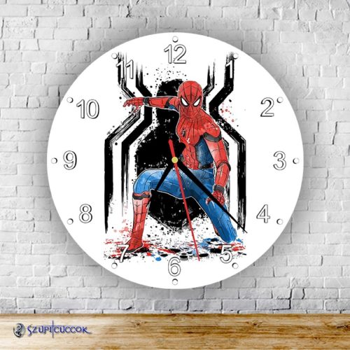 Spider-Man okrúhle sklenené nástenné hodiny