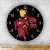 Iron Man okrúhle sklenené nástenné hodiny