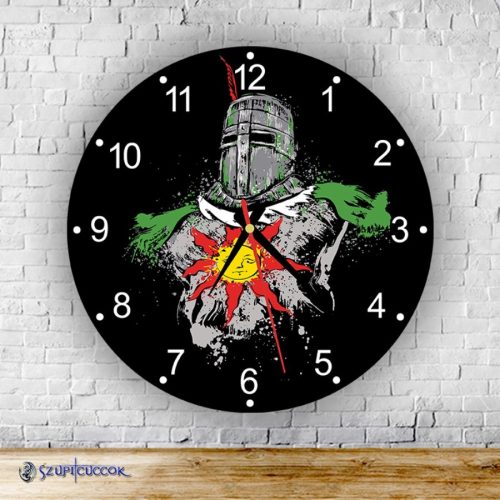 Dark Souls Solaire of Astoria okrúhle sklenené nástenné hodiny