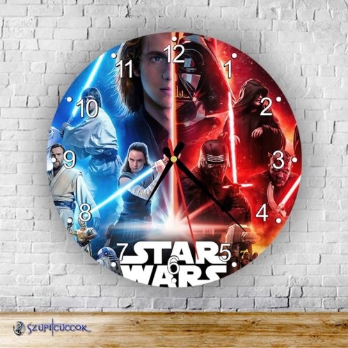 Star Wars dve strany sily okrúhle sklenené nástenné hodiny