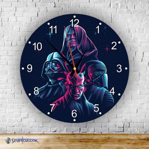 Star Wars Dark side okrúhle sklenené nástenné hodiny
