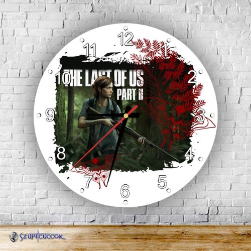 The Last of Us Part II. Ellie logo okrúhle sklenené nástenné hodiny vo viacerých farbách
