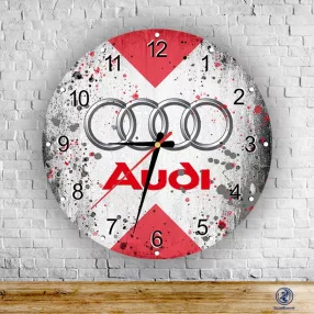 Audi splash sklenené nástenné hodiny