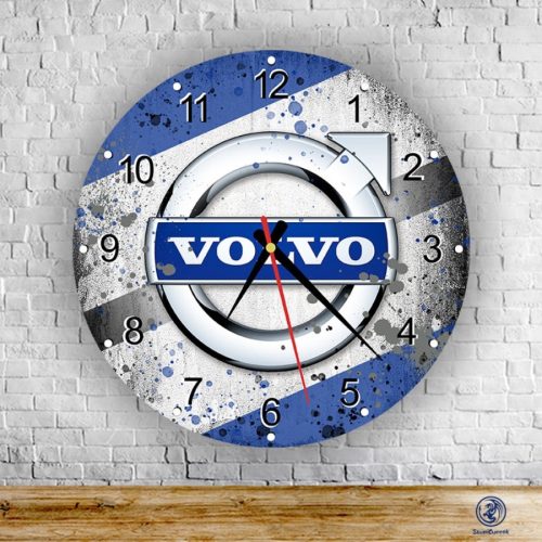 Volvo splash sklenené nástenné hodiny