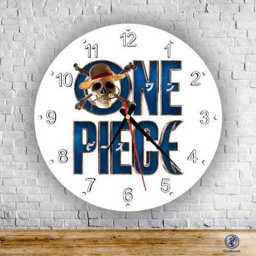 One Piece Logo sklenené nástenné hodiny