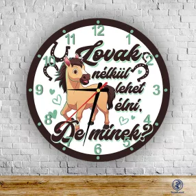 Bez koní sklenené nástenné hodiny