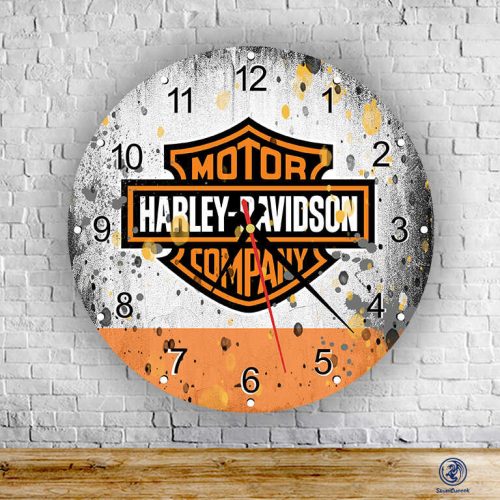 Harley Davidson sklenené nástenné hodiny